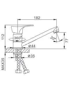 Смеситель для кухни Frap F4514-2-B хром